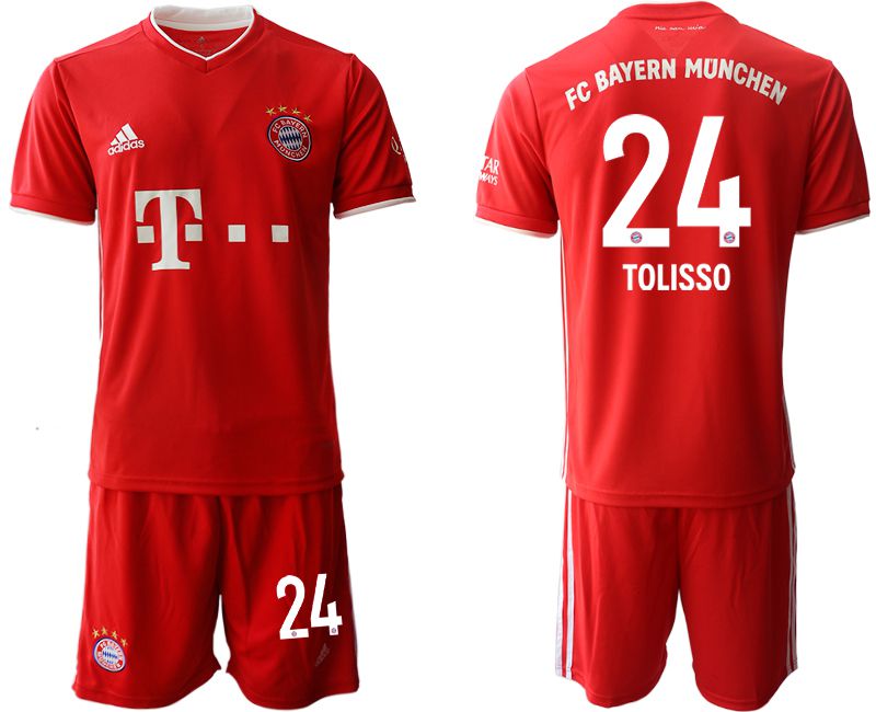 Men 2020-2021 club Bayern Munich home #24 red Soccer Jerseys->bayern munich jersey->Soccer Club Jersey
